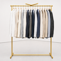 Porte-vêtements commercial sur mesure moderne à hauteur réglable en acier inoxydable à tringle unique