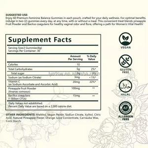 OEM ODM Ananas Hormon Dengesi Jelibonları Premium Multivitamin Kadın Sağlığı Glutensiz Vegan Bitkisel Takviyeler - Product Image 6