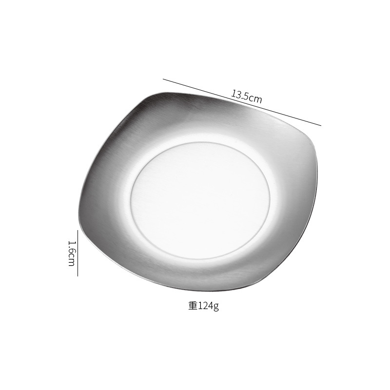 Plato Cuadrado 13cm (Plata)