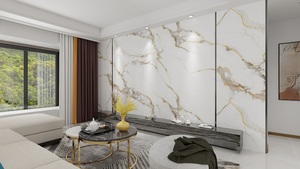 Pegatinas de pared de mármol de imitación de Pvc autoadhesivas impermeables para decoración de sala de estar y baño - Product Image 2