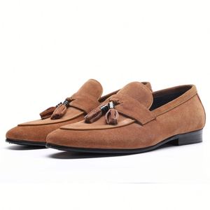 New Men's <b>Shoes</b> with Fringed Pendant, Loafers for Business and Casual Wear, with a <b>Bow</b> Tie Design. - Product Image 4