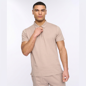 New Summer Fashion Casual Breathable <b>Knitted</b> Solid Tracksuit Men's Cotton Co-ord <b>Set</b> Streetwear Custom Logo 2-Piece T-shirt - Product Image 1