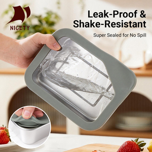 Recipiente Portátil de Acero Inoxidable 304 para Alimentos, Apto para Microondas, con Tapa de Vidrio, para Almacenamiento en la Cocina - Product Image 6