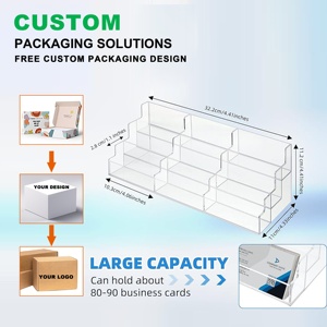 Dispensador de tarjetas de visita ecológico de acrílico transparente de 3 capas personalizado para eventos y presentaciones de tarjetas de visita - Product Image 5