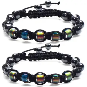 Wholesale Natural Stones Beaded Changing Color Mood Bracelet