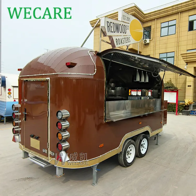 Wecare 400*210*210Cm Snelle Pizza Truck Foodkarren En Airstream Concessie Food Trailers Volledig Uitgerust