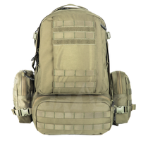 Tissu en nylon de haute qualité grande capacité sac à dos tactique étanche Durable système Molle fermeture éclair poches latérales