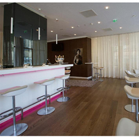Comptoir de bar de restaurant en surface solide blanche, design minimaliste en forme de L, pour centre commercial, club, hôtel, avec garantie de 10 ans