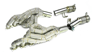 Nouveau collecteur d'échappement en acier inoxydable haute performance pour Audi R8 V10, avec catalyseur ou sans catalyseur, et bouclier thermique - Product Image 2