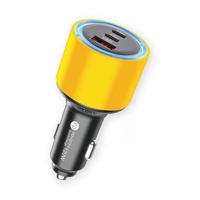 Chargeur de voiture USB+2 Type-C 120W avec câble, charge rapide, adaptateur de voiture USB Type C PD, 3 ports USB-C, charge rapide pour téléphone portable