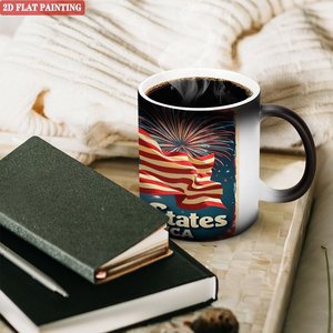 Heat Press DIY Blank <b>Ceramic</b> Mug Frosted Black 11oz Color Changing <b>Cup</b> - Product Image 3