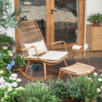 Ensemble de fauteuils inclinables à bascule en rotin moderne, cadre en aluminium résistant aux intempéries, sièges de patio extérieurs pour jardin, balcon