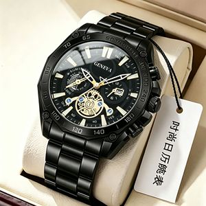 <span class=keywords><strong>Orologio</strong></span> <span class=keywords><strong>da</strong></span> <span class=keywords><strong>Polso</strong></span> <span class=keywords><strong>da</strong></span> Uomo di Lusso 2026 con Quadrante Grande, Multifunzione, Calendario, Stile Business, Cinturino in Lega, Movimento al Quarzo, Lancette Eco-Friendly - Product Image 1