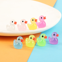 Haute Qualité Mini Lumineux Multi-couleurs Canard Miniature Figurine Résine Artisanat Canard Lueur Jardin Décoration