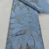100% Polyester vert dentelle tissu 3D perles brodées nouveau modèle pour robes de mariée vêtements pour enfants Textiles de maison accessoires