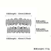 Grillz Cœur Personnalisé Style Hip Hop Or et Argent en Laiton Incrusté de Zircons pour Halloween – Collection Europe et Amérique