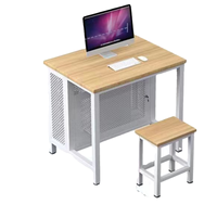 Bureau d'ordinateur rabattable, bureau de travail avec moniteur dissimulé, table d'ordinateur pour laboratoire informatique scolaire, bureau de formation pour salle de classe multimédia
