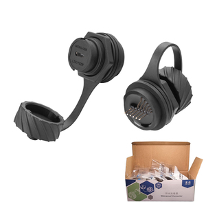 Connecteur étanche LSHITECH M20.8 avec écrou frontal fileté, <span class=keywords><strong>prise</strong></span> <span class=keywords><strong>femelle</strong></span> <span class=keywords><strong>micro</strong></span> <span class=keywords><strong>USB</strong></span> à <span class=keywords><strong>souder</strong></span> - Product Image 1