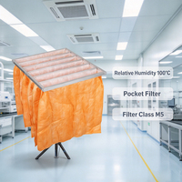 Filtre à sac M5 M6 F7 F8 F9 en tissu non tissé pour système de climatisation HVAC, filtration intermédiaire des poussières