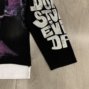 T-shirt da uomo oversize con stampa teschio, girocollo, maniche lunghe, stile streetwear americano, con applicazioni di strass, design di tendenza - Product Image 5