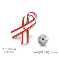 Broche de revers en émail personnalisée en forme de ruban, broche de costume en métal avec fermoir papillon, bijou souvenir personnalisé pour la décoration de vêtements DIY