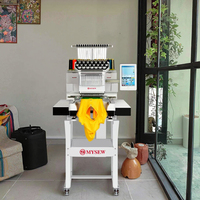 Machine à broder automatique à tête unique, 15 aiguilles, équipement informatisé pour la production de logos sur casquettes, t-shirts et vêtements