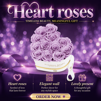 Kotak Hadiah Bulat 27 Mawar Awet Baru dari Pabrik untuk Pernikahan, Hari Valentine, Wisuda & Natal - Tahan Lama 3-5 Tahun