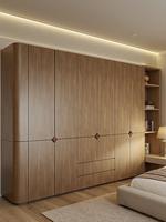 Armoire en teck massif sur mesure, style tropical, meubles de chambre à coucher, dressing avec grain de bois naturel et sculptures