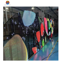 Écran vidéo d'intérieur HD Full Color Super Slim Window Transparent Glass P3.91 Round Circle 1000*500mm LED Display