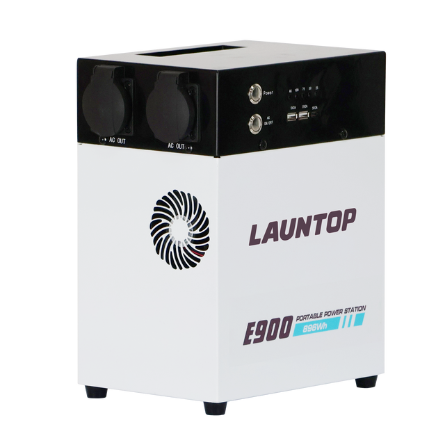 Launtop E900 896Wh Portable Power Station LiFePO4 Battery MPPT Solar Panel Flashlight Pure Sine Wave Inverter Car Camping RV Use