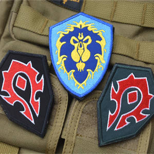Badge en feutre brodé fait main Alliance Horde, double face en PU pour brassard, camouflage, patch de jeu Warcraft - Product Image 1