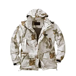 Realtree nieve camuflaje caza chaqueta táctica invierno camuflaje suave Shell chaqueta
