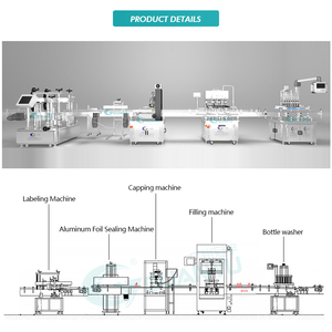 自动生产线洗瓶灌装封盖铝箔密封贴标液体洗液洗涤剂霜 - Product Image 2