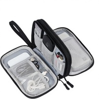 Pochette de rangement pour câbles de voyage JN Oxford, tout-en-un, portable, imperméable, double couche, pour câble, chargeur, téléphone, écouteurs