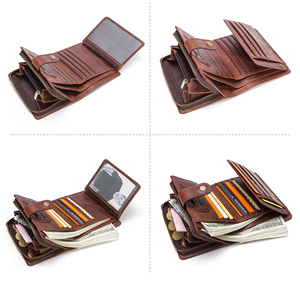 Portafoglio Bifold da Uomo Contact's Dropship Vintage in Vera Pelle con Protezione RFID Portafoglio Grande Capacità con Portamonete a Cerniera - Product Image 4