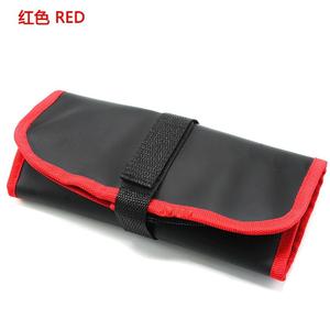 Sac de rangement pour matériel de pêche Ztc480, 30cm x 22cm, 11 poches, en Polyester, rouge et noir, étui à outils portable pour l'extérieur - Product Image 3