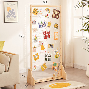 Wooden Artwork <b>Display</b> Rack Foldable Vertical Floor Standing Children Photo <b>Wall</b> For Kindergarten Home Use - Product Image 2