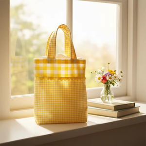 Borsa a Tracolla da Spiaggia alla Moda con Volant e Motivo a Quadri, Personalizzabile, per Uso Quotidiano, Vendita all'Ingrosso - Product Image 6