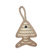 Jouet pour animaux de compagnie en jute épaissi de luxe, design poisson, avec jouet à mâcher interactif et couineur pour chiens
