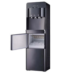 Dispensador de agua eléctrico independiente con máquina de hielo Carga superior Diseño de plástico Compresor frío y caliente Refrigeración para uso doméstico en hoteles - Product Image 1