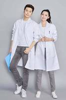Manteau unisexe à logo personnalisé, respirant et portable, chemisier de médecin blanc, uniformes, longues vestes de laboratoire en coton et polyester