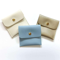 Pochette de luxe en cuir végétalien avec logo, mini étui de voyage pour écouteurs, sac organisateur pour brillant à lèvres, pochette cadeau pour mariage, vente en gros