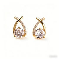 Boucles d'oreilles clous géométriques Bohan S925 en argent pur Yunhua pour femme, nouvelle collection, tendance, en moissanite, plaqué or 18 carats, micro-incrustation