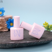 Flacon en verre plat de 8 ml et 10 ml pour vernis à ongles, avec pinceaux et bouchons, personnalisable avec logo et couleur, emballage cosmétique, vente en gros OEM de haute qualité, directement de l'usine.