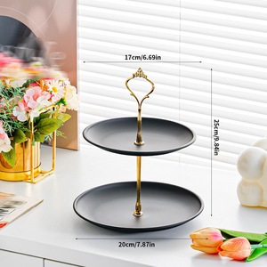 ถาดผลไม้สแตนเลสสีทอง 2 ชั้น สำหรับเสิร์ฟ<span class=keywords><strong>คั</strong></span><span class=keywords><strong>พ</strong></span><span class=keywords><strong>เค้ก</strong></span>และตกแต่งงานปาร์ตี้ - Product Image 6