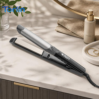 Plancha de Pelo Eléctrica Torlin Compatible con RV, Pantalla LCD a Color Personalizable, 260°C, Delgada, de 1 Pulgada, Herramienta de Alisado para Salón