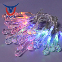 Guirlandes lumineuses LED solaires en forme de goutte d'eau, fil transparent, pour extérieur, jardin, mariage, fête, OEM ODM