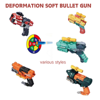 Jeu de tir en plastique pour garçons PANDAS 2-en-1 DIY Transform Robot & Bullet Gun Action Figure Soft Diecast Toys