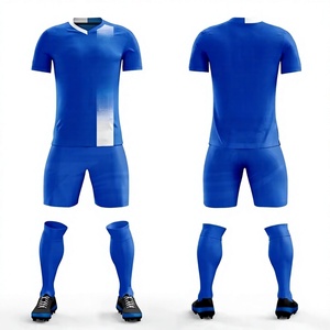 Custom Men's V-Neck Soccer Jersey Shorts Set Gradient Color Quick Dry Polyester All Seasons <b>Athletic</b> Fit - Product Image 1
