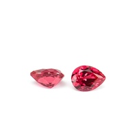 Rubis de laboratoire en vrac de couleur rouge magnifique, taille poire, clarté VVS1-VVS2, avec jeu de couleurs/effet de feu, évaluation tierce, 0,5-5 carats, vente en gros